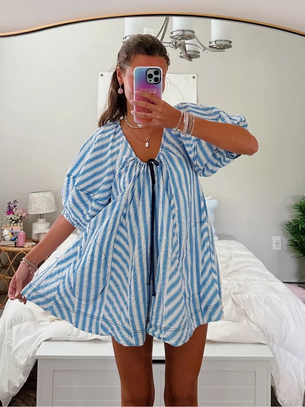 Free People | Bop Around Romper in Oxford Combo